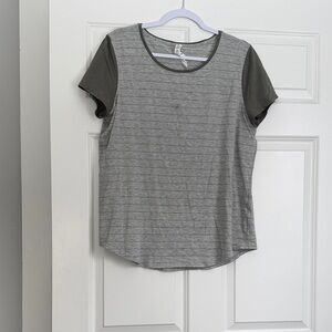 Lululemon Charcoal and Gray Striped Women's Tee